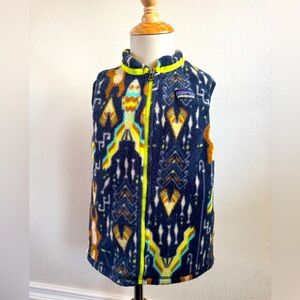 Patagonia 5t navy print fleece vest